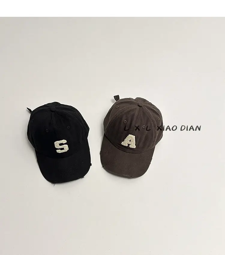 Vintage Distressed Kids Cap with Letter A — feature 10