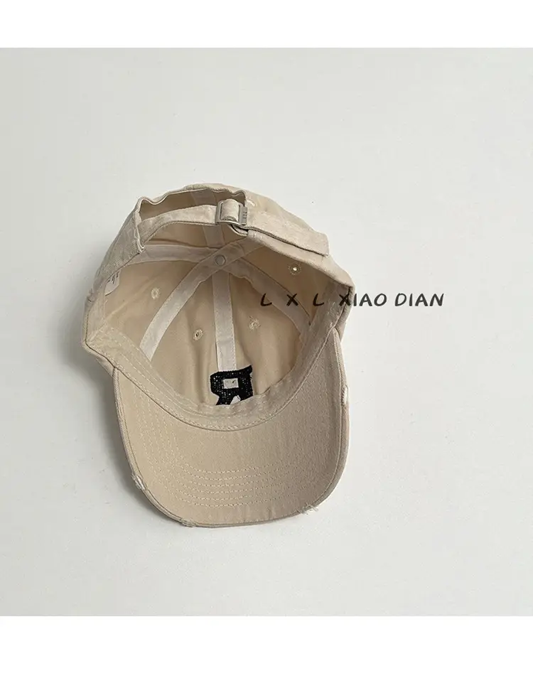 Vintage Distressed Kids Cap with Letter A — feature 4