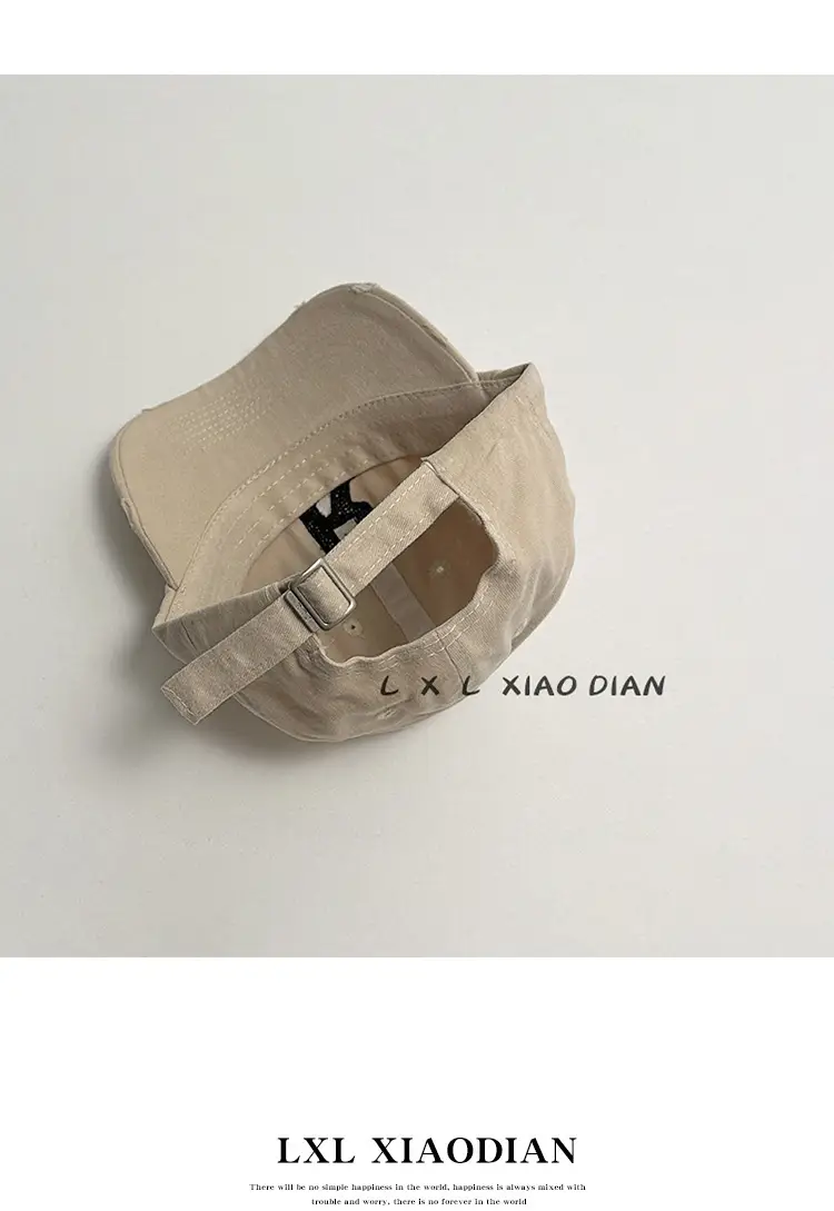 Vintage Distressed Kids Cap with Letter A — feature 5