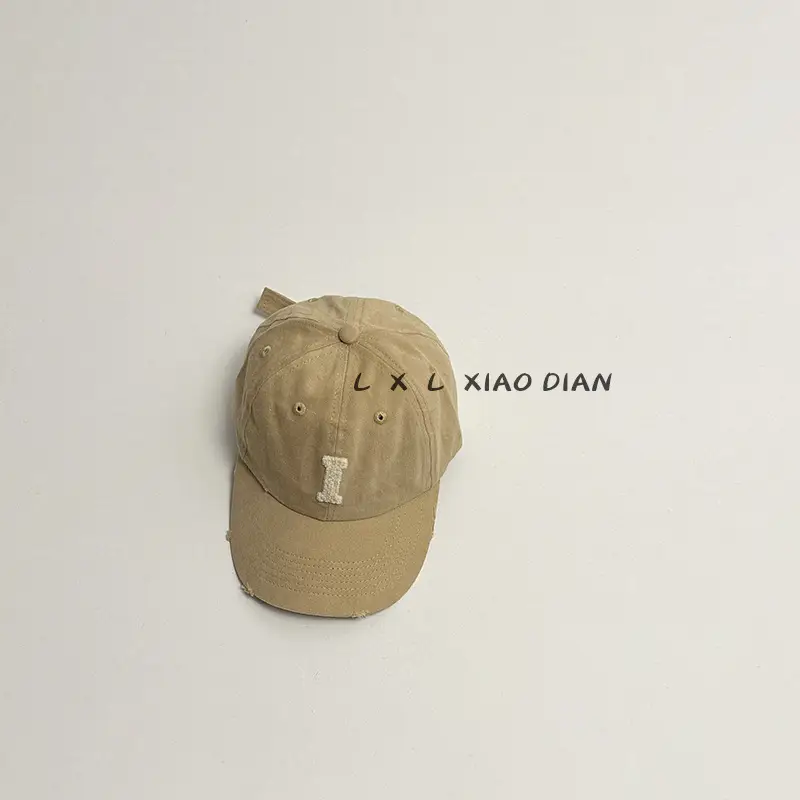 Vintage Distressed Kids Cap with Letter A - Image 3