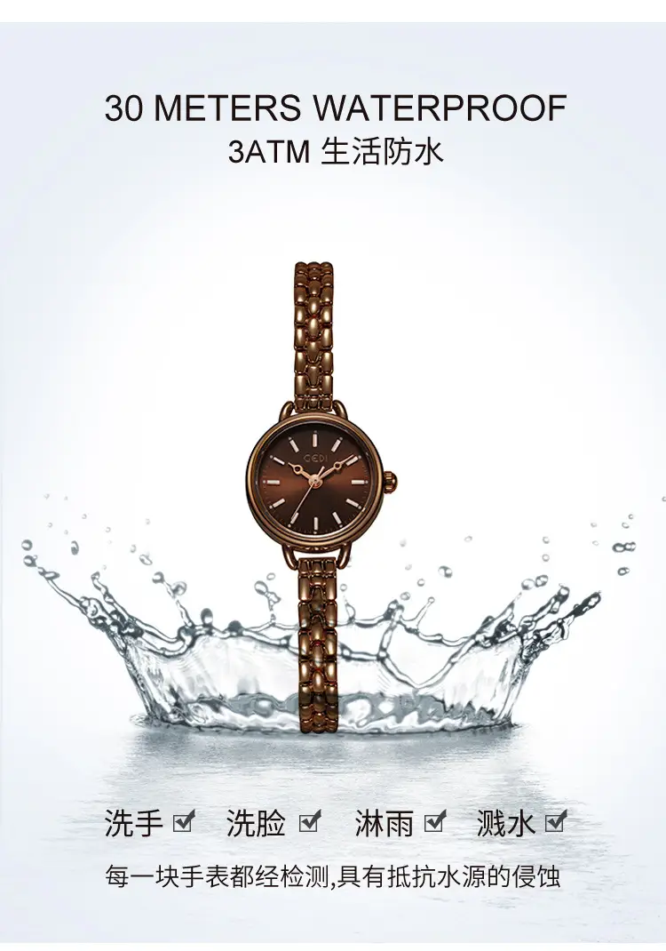 Goldie Ladies Quartz Watch Silver Alloy Waterproof — feature 9