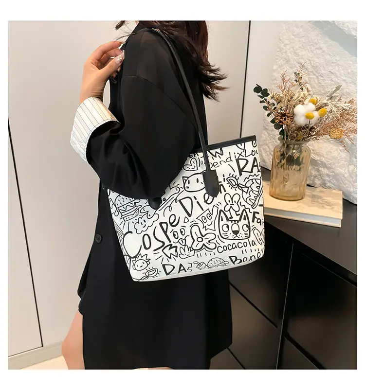 Women's Pink Graffiti Canvas Tote Bag 2024 — feature 31