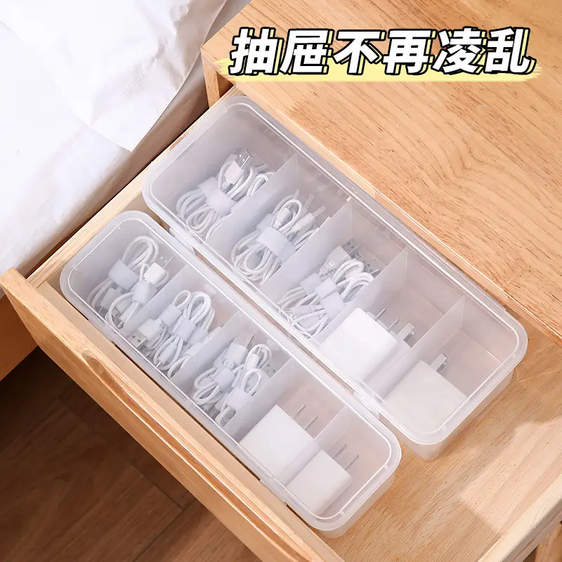Transparent 6-Compartment Earphone & Stationery Organizer - Image 6