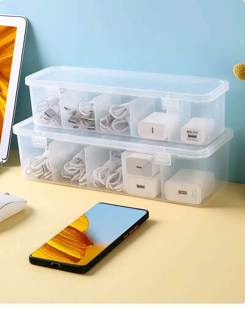 Transparent 6-Compartment Earphone & Stationery Organizer — feature 15