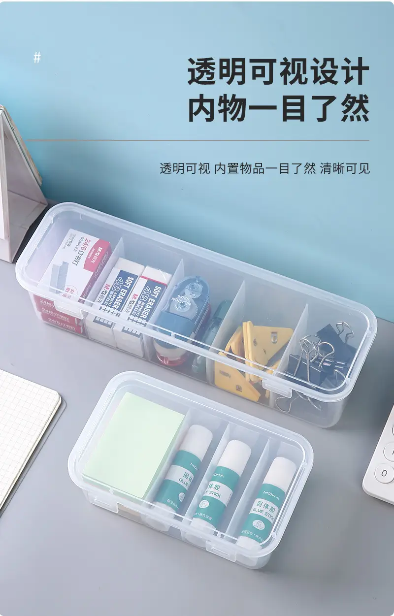 Transparent 6-Compartment Earphone & Stationery Organizer — feature 8