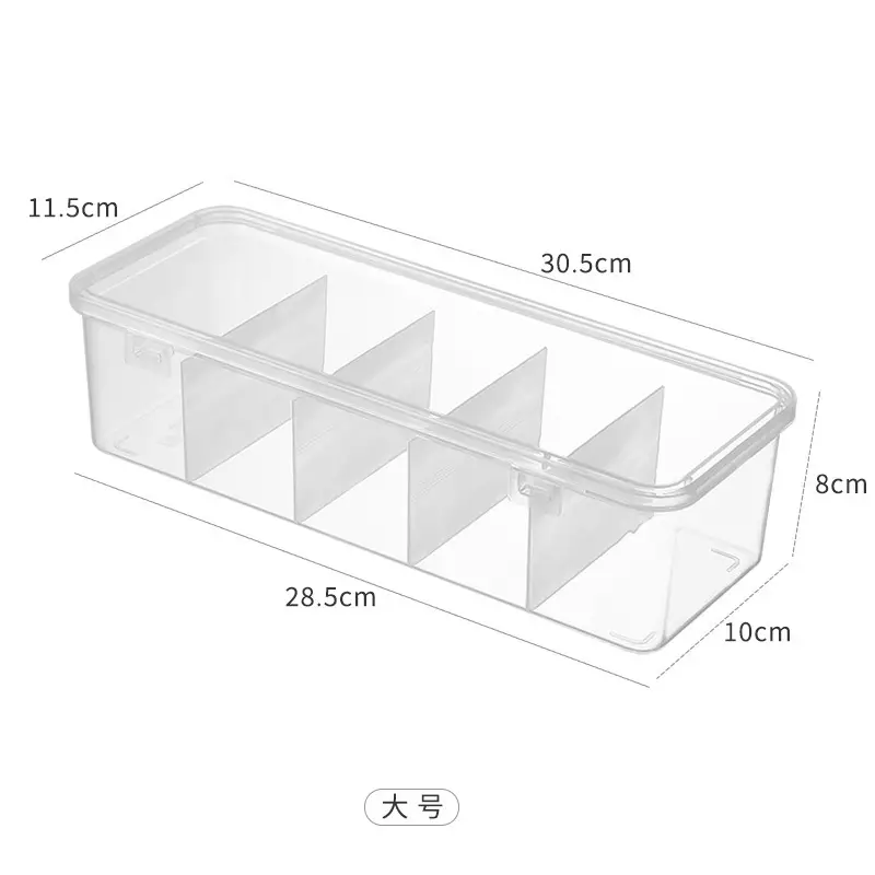 Transparent 6-Compartment Earphone & Stationery Organizer - Image 3