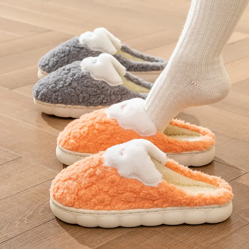 Cotton Plush Slippers Men Winter Warm Indoor Non-Slip - Image 5