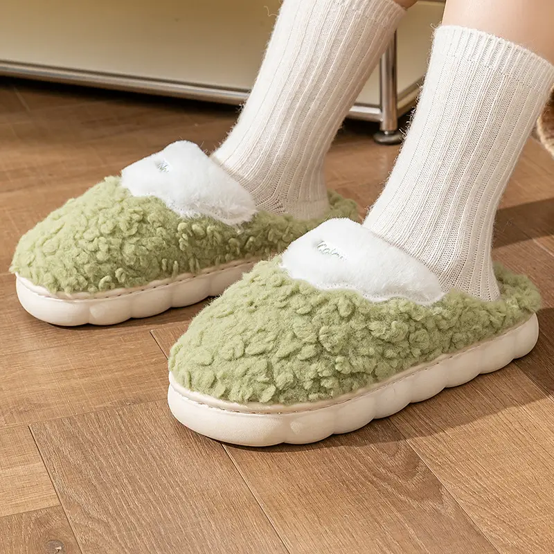 Cotton Plush Slippers Men Winter Warm Indoor Non-Slip - Image 6