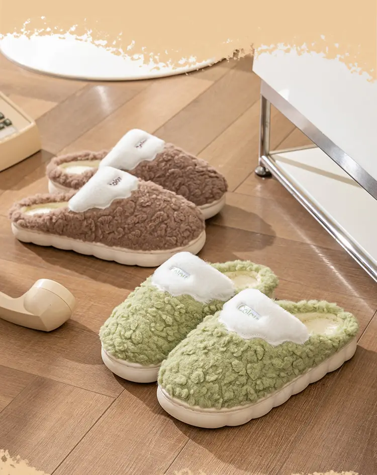 Cotton Plush Slippers Men Winter Warm Indoor Non-Slip — feature 3