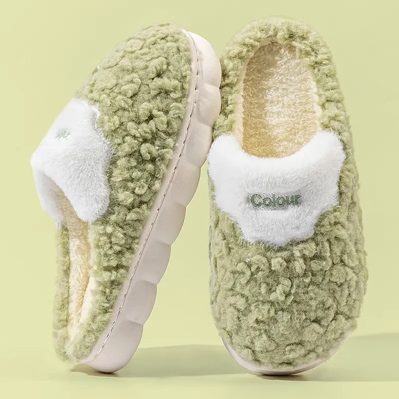 Cotton Plush Slippers Men Winter Warm Indoor Non-Slip - Image 2