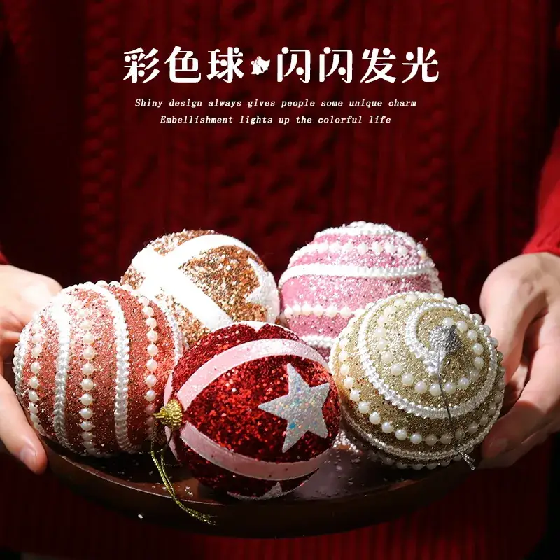 8cm Painted Christmas Ornament Ball for Home Decor