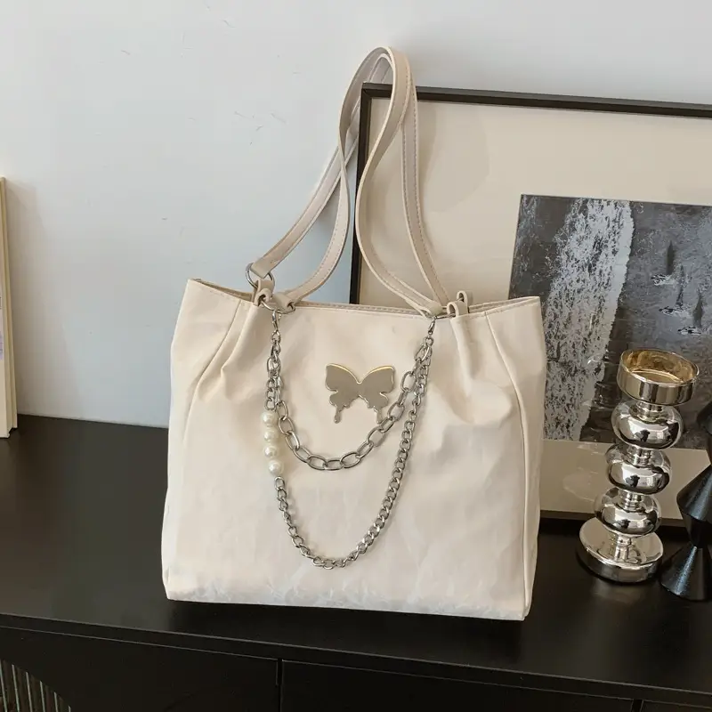 Women's Light Blue Butterfly Shoulder Bag with Chain - Image 7