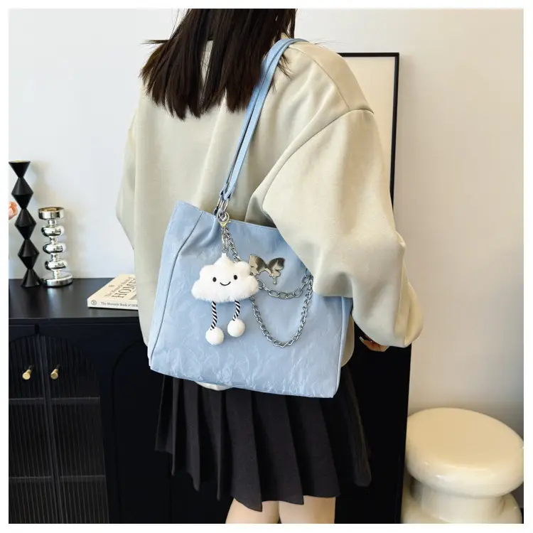 Women's Light Blue Butterfly Shoulder Bag with Chain — feature 17