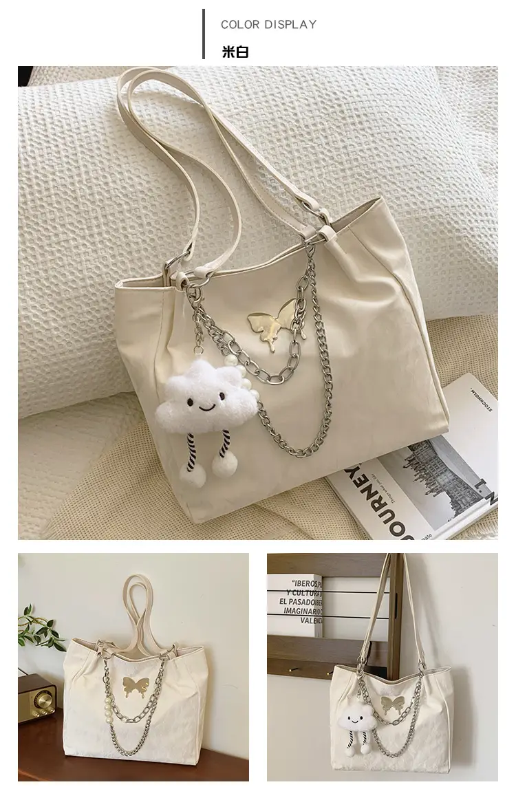 Women's Light Blue Butterfly Shoulder Bag with Chain — feature 19