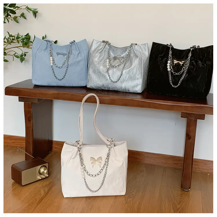 Women's Light Blue Butterfly Shoulder Bag with Chain — feature 22