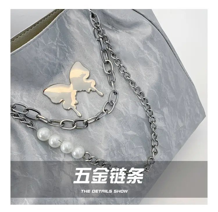 Women's Light Blue Butterfly Shoulder Bag with Chain — feature 6