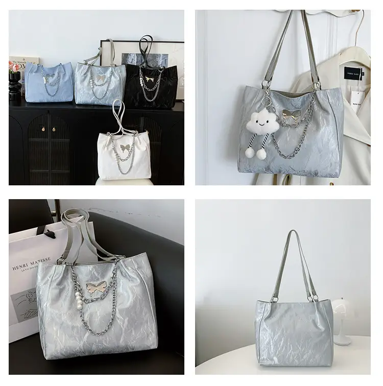 Women's Light Blue Butterfly Shoulder Bag with Chain — feature 9