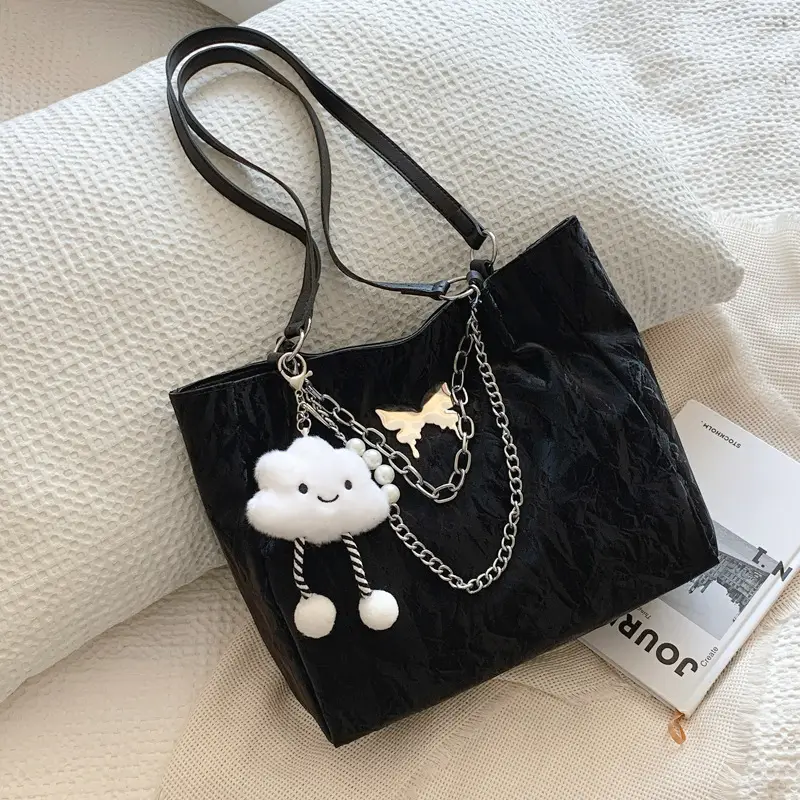 Women's Light Blue Butterfly Shoulder Bag with Chain - Image 4