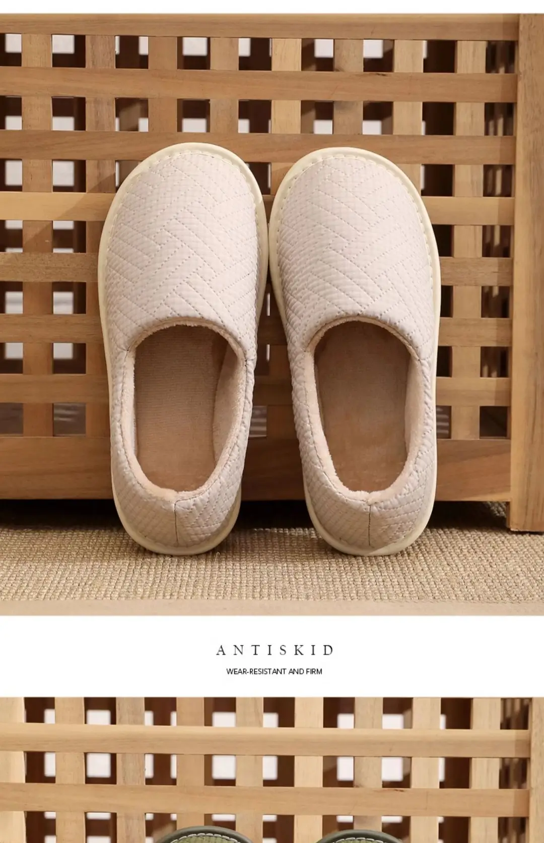 Cotton Slippers Bag with Winter Women's Home Indoor Courtyard Home Couple's Non-slip Warm Fabric Lace Men's Heel — feature 14