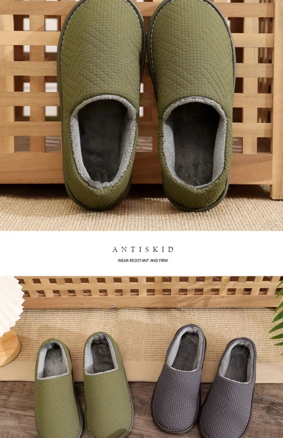 Cotton Slippers Bag with Winter Women's Home Indoor Courtyard Home Couple's Non-slip Warm Fabric Lace Men's Heel — feature 15