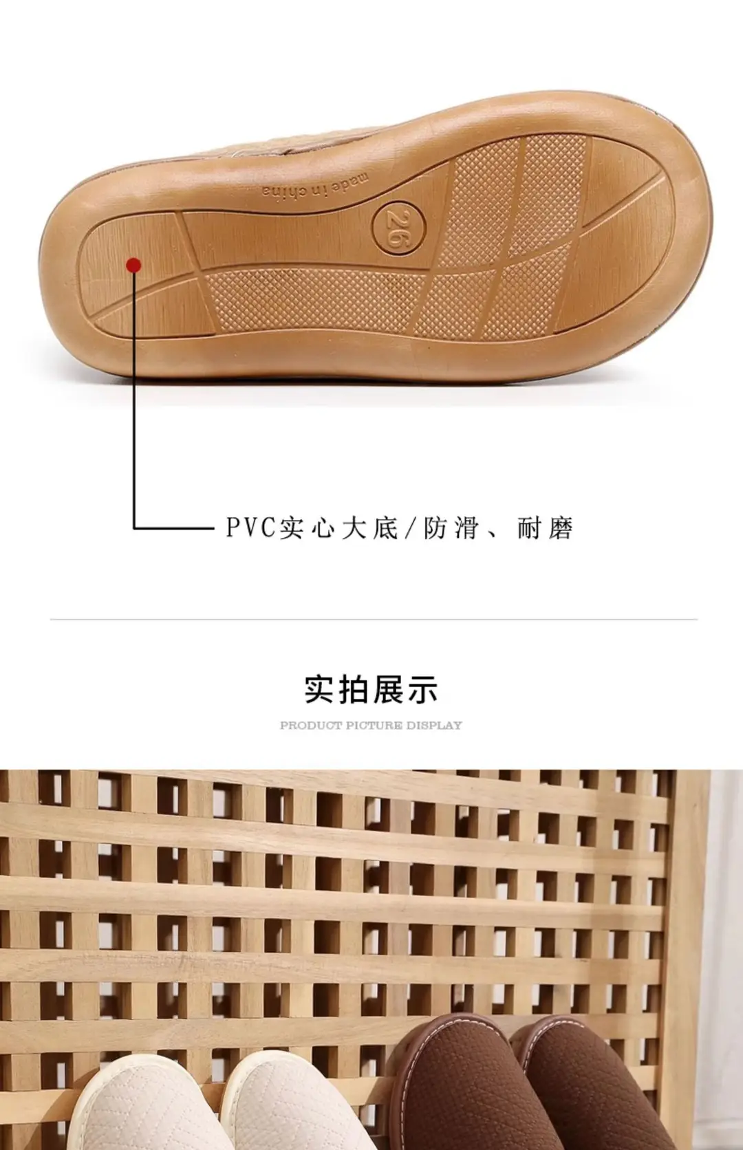 Cotton Slippers Bag with Winter Women's Home Indoor Courtyard Home Couple's Non-slip Warm Fabric Lace Men's Heel — feature 9