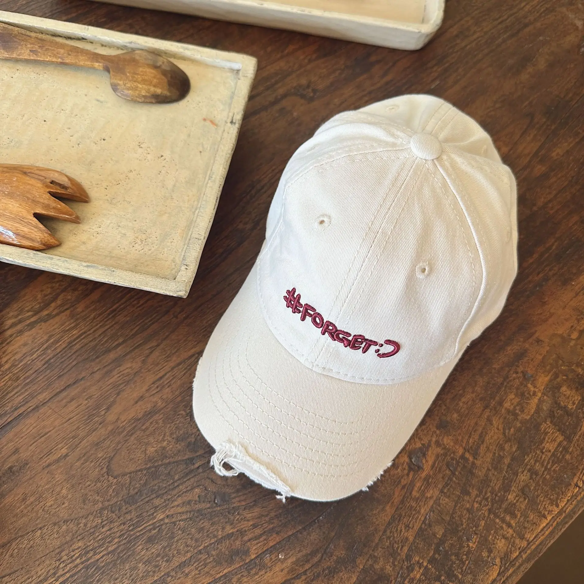 Pink Women's Peaked Cap with Embroidered Design