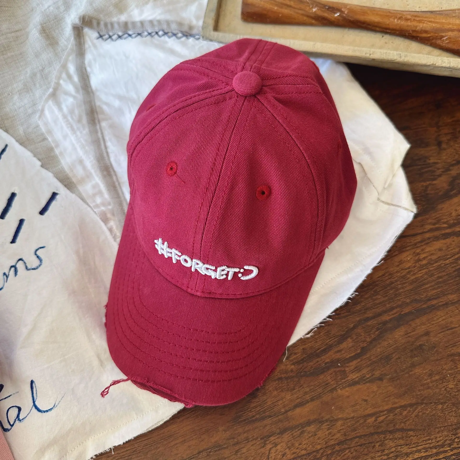 Pink Women's Peaked Cap with Embroidered Design — feature 7