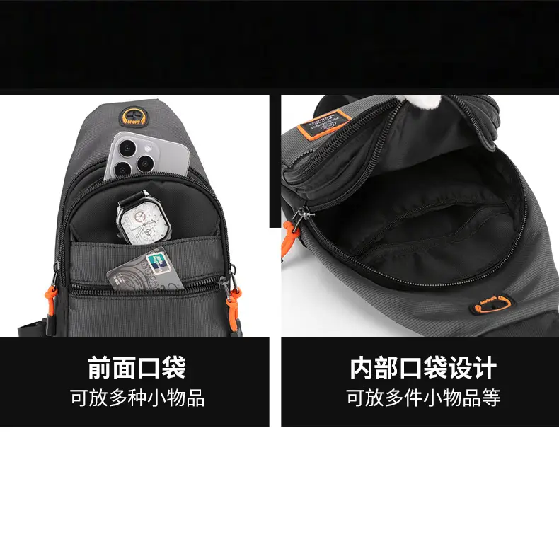 Men's Blue Oxford Cloth Casual Crossbody Bag - Image 14
