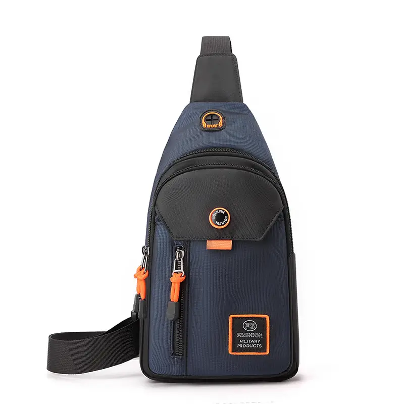 Men's Blue Oxford Cloth Casual Crossbody Bag - Image 3