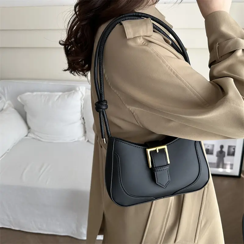 Brown Vintage Belt Shoulder Bag for Women - Image 8