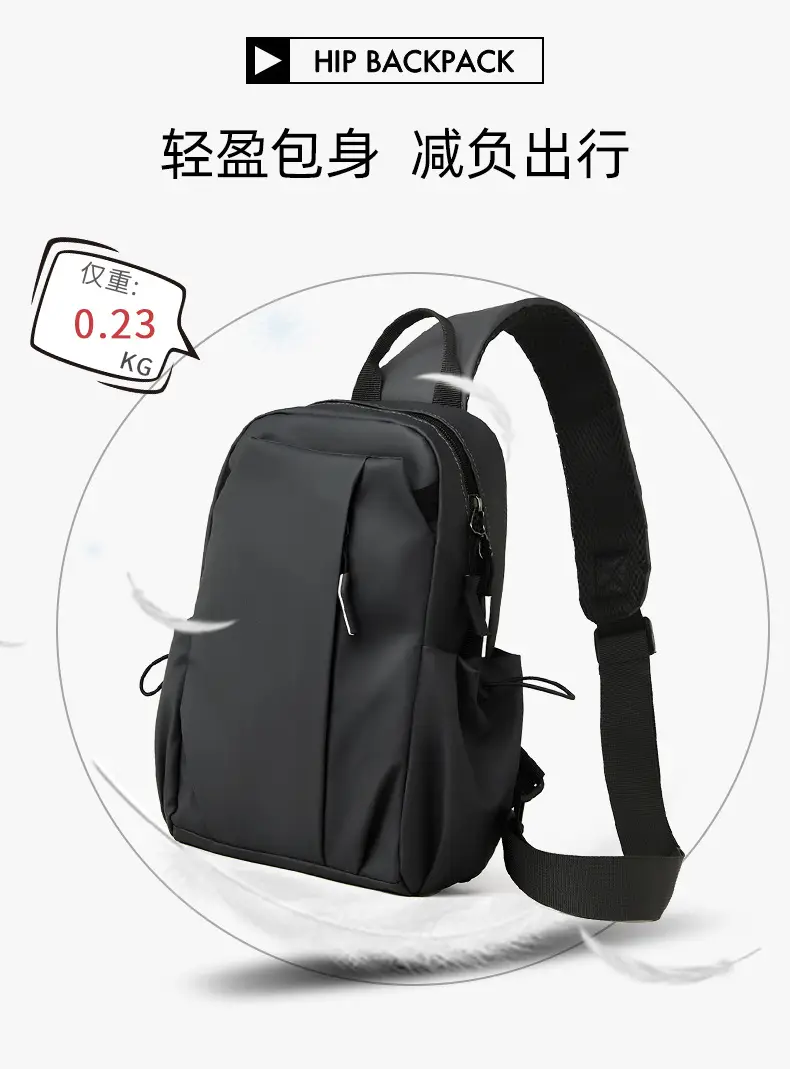 Men's Grey Crossbody Bag Large Capacity Lightweight β feature 11