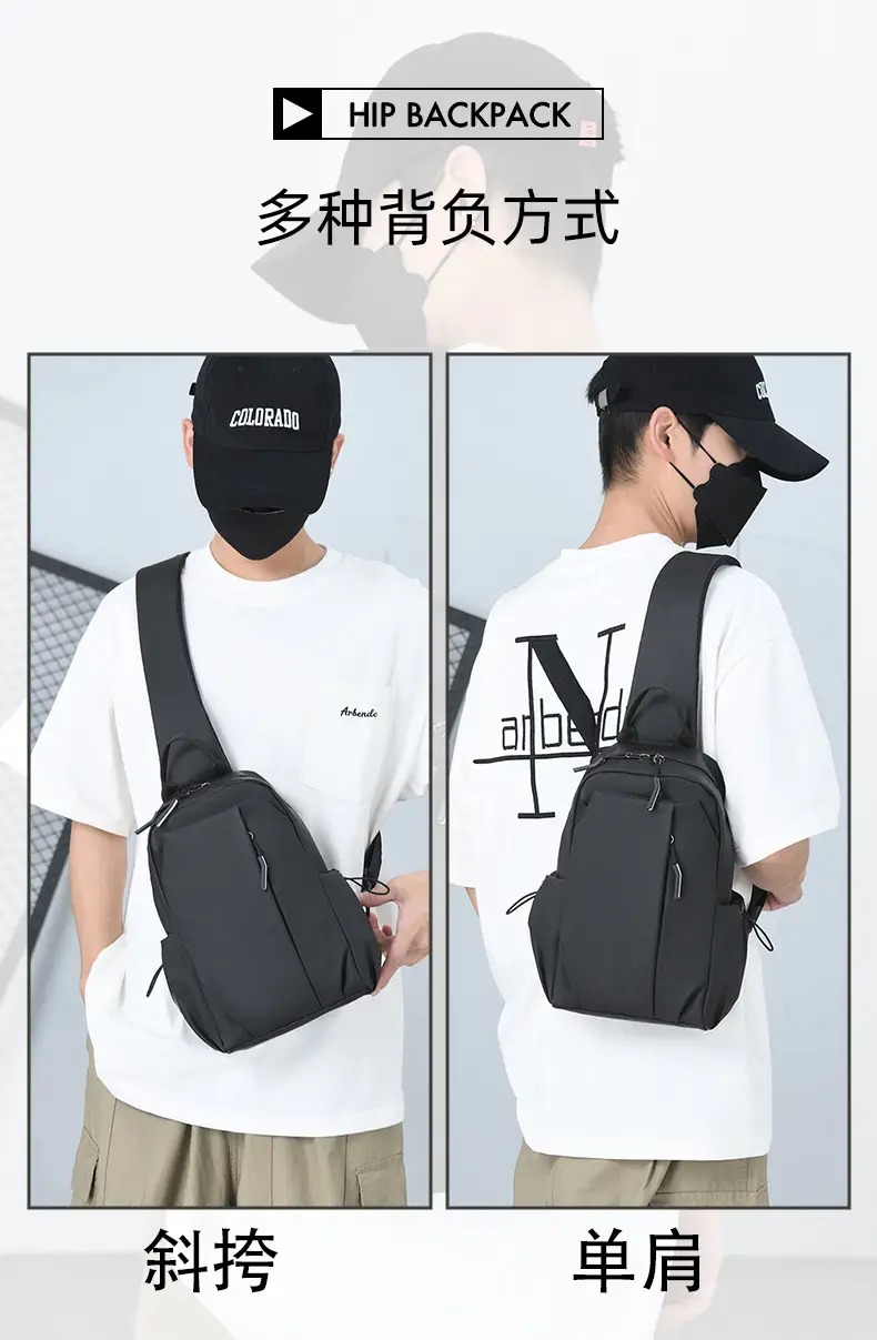 Men's Grey Crossbody Bag Large Capacity Lightweight β feature 15