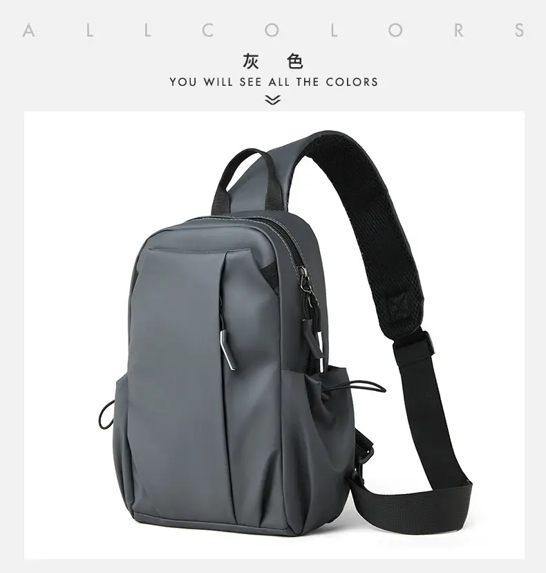 Men's Grey Crossbody Bag Large Capacity Lightweight β feature 18