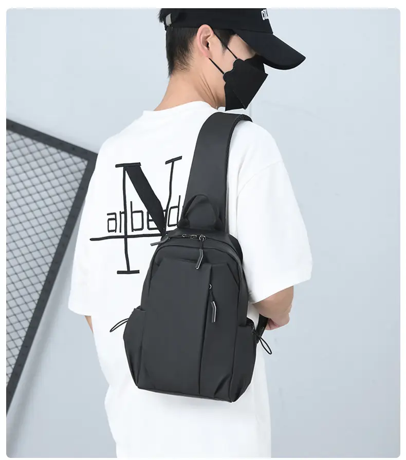 Men's Grey Crossbody Bag Large Capacity Lightweight β feature 20