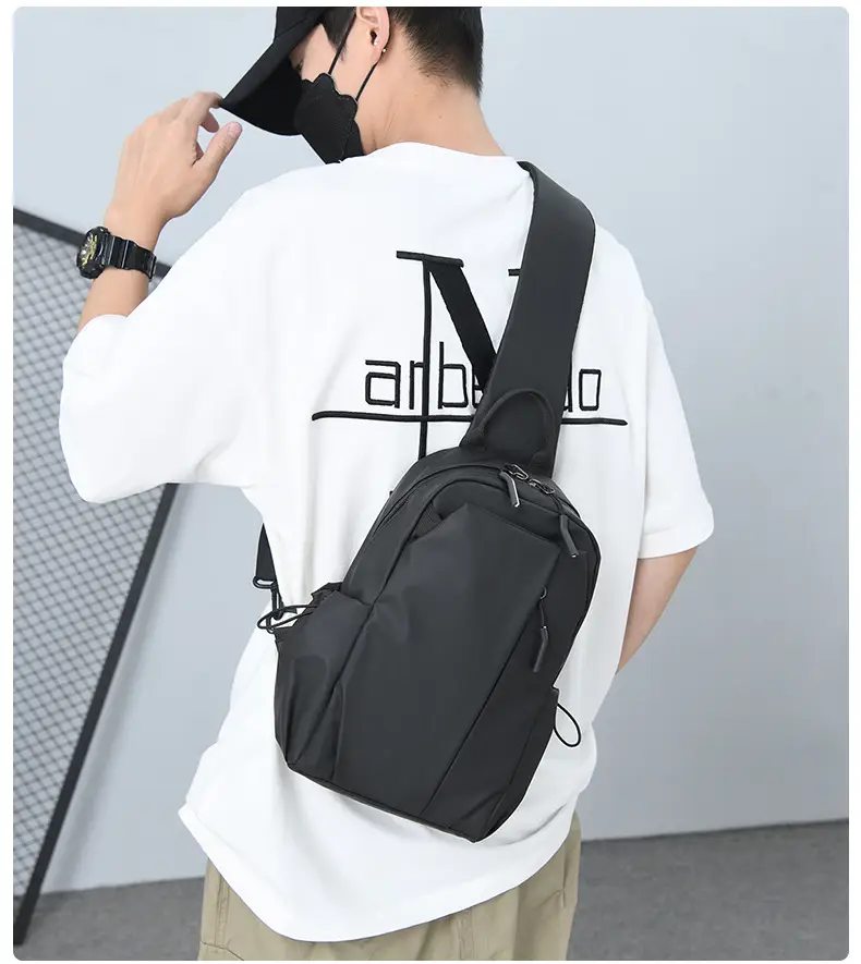 Men's Grey Crossbody Bag Large Capacity Lightweight β feature 23