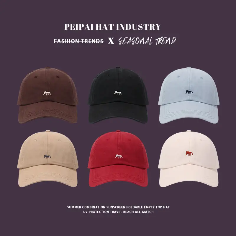 Fox Grape Red Baseball Cap Women Wide Brim Sunshade — feature 3