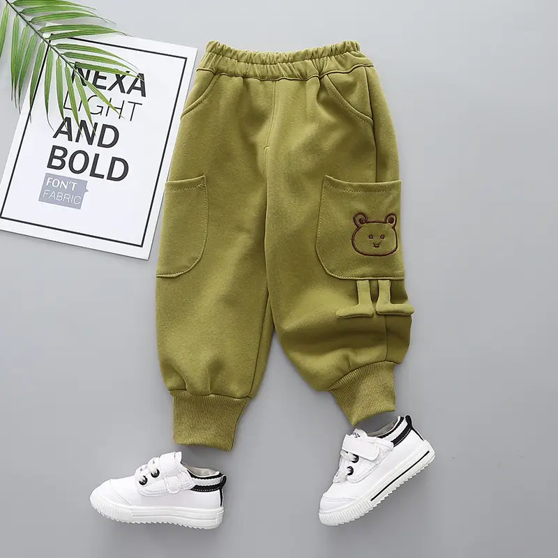 Gray Fleece Lined Pants for Boys Girls 2024