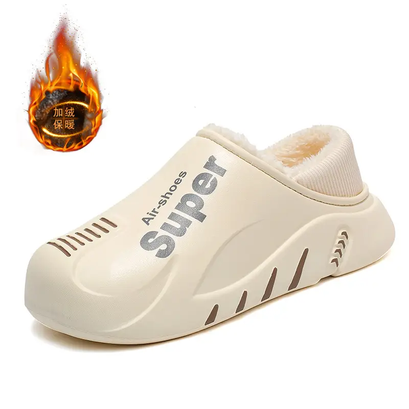 Winter cotton slippers men's bag with home waterproof fleece-lined bread cotton shoes boys wear office warm snow boots - Image 9