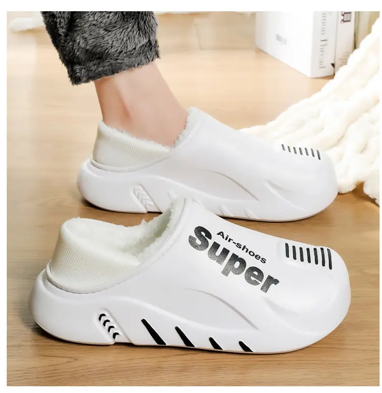 Winter cotton slippers men's bag with home waterproof fleece-lined bread cotton shoes boys wear office warm snow boots — feature 15