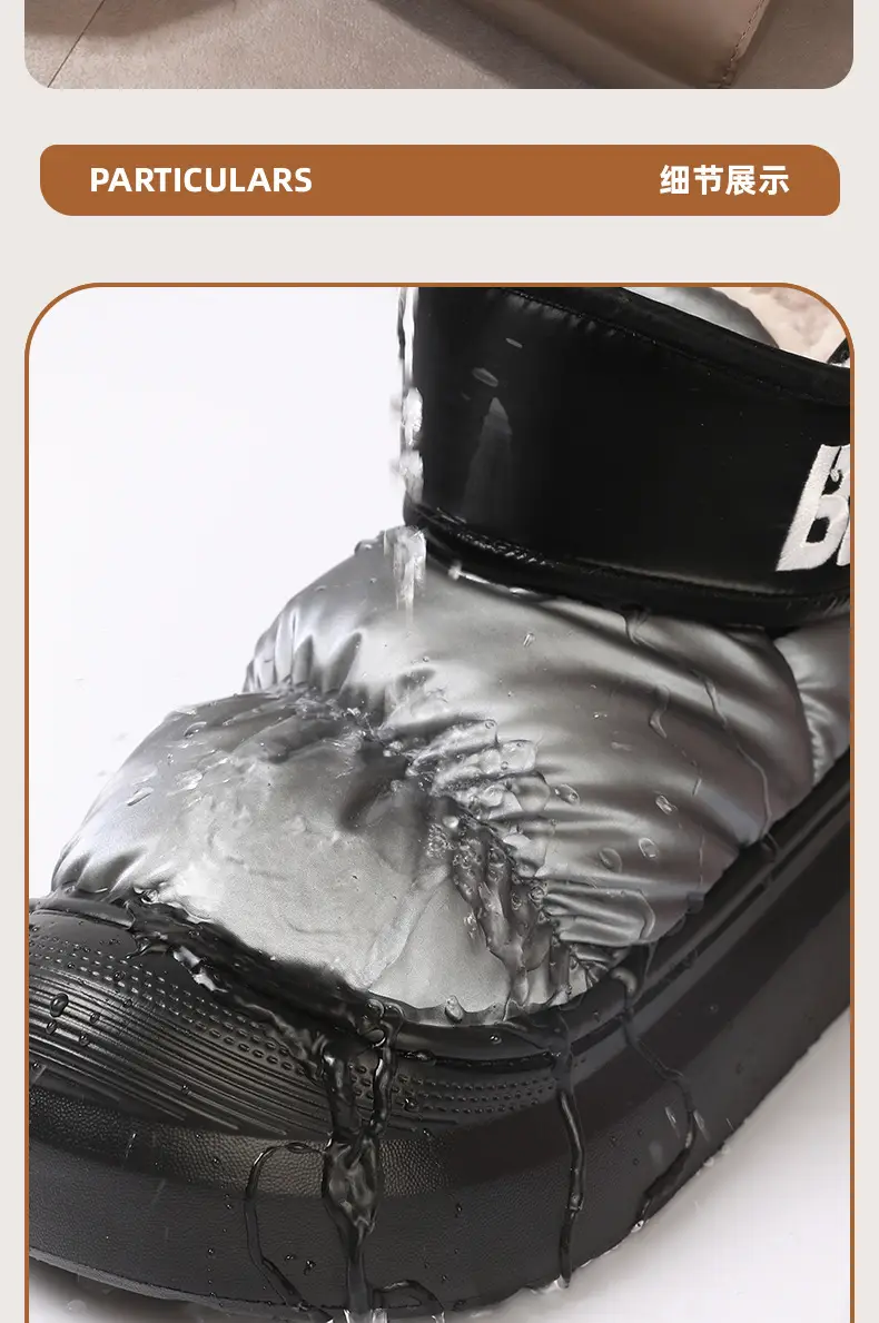 Women Winter Waterproof Thick Sole Boots Black — feature 7