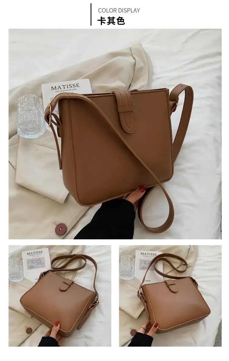 Women's Vintage Brown Bucket Bag Shoulder Crossbody — feature 12