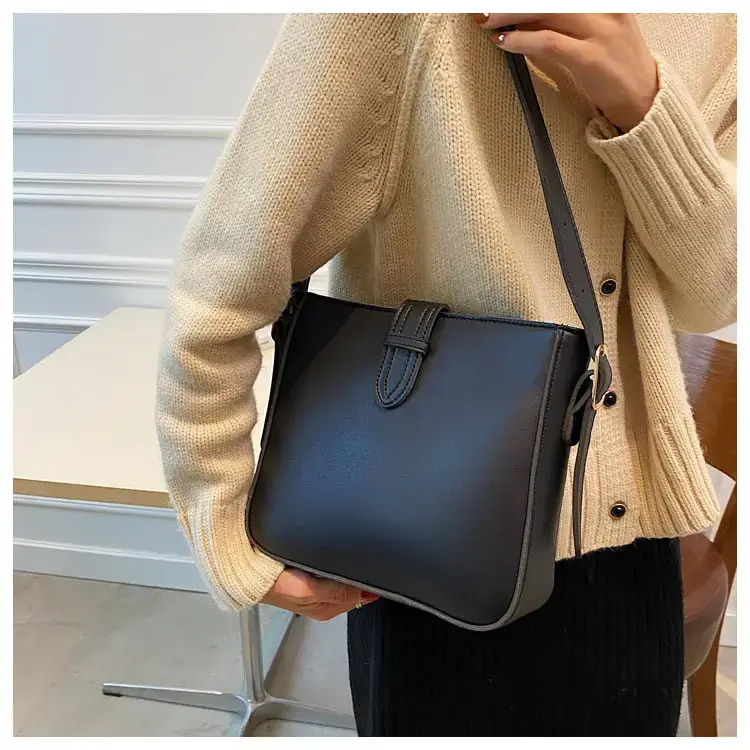 Women's Vintage Brown Bucket Bag Shoulder Crossbody — feature 26