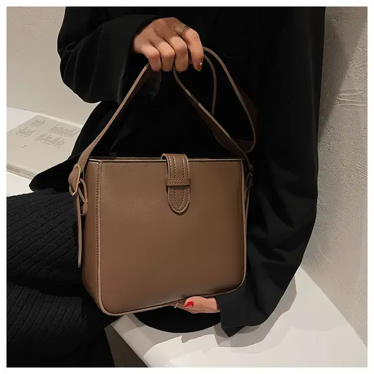 Women's Vintage Brown Bucket Bag Shoulder Crossbody — feature 31