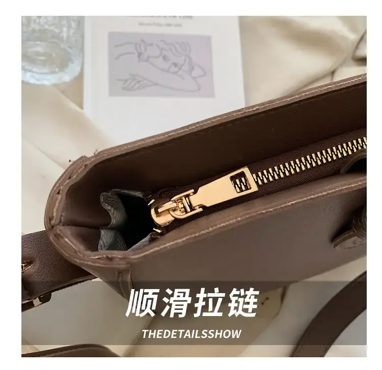Women's Vintage Brown Bucket Bag Shoulder Crossbody — feature 6