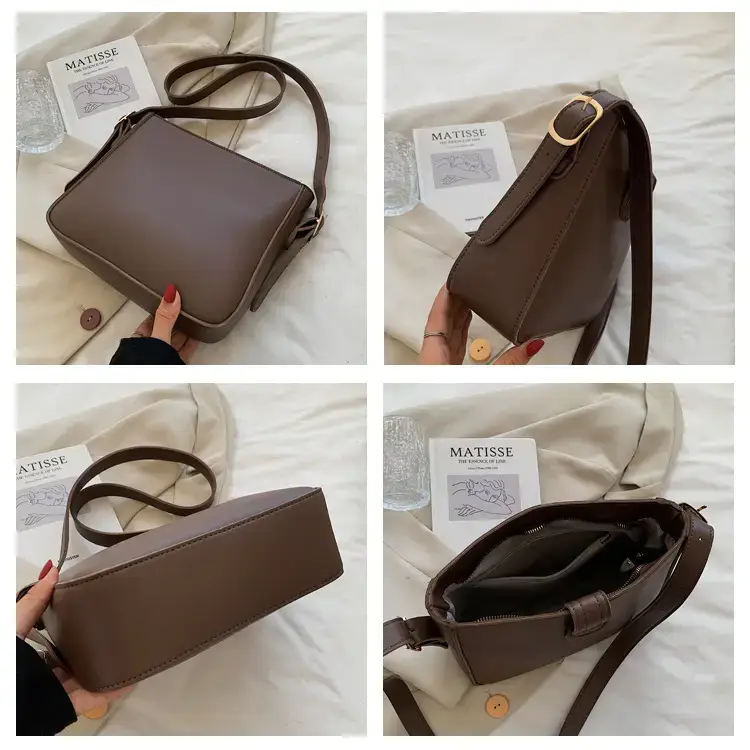 Women's Vintage Brown Bucket Bag Shoulder Crossbody — feature 8