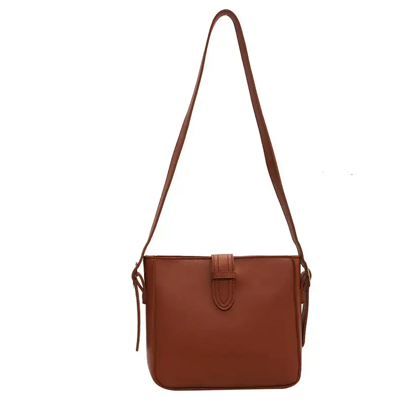 Women's Vintage Brown Bucket Bag Shoulder Crossbody - Image 2
