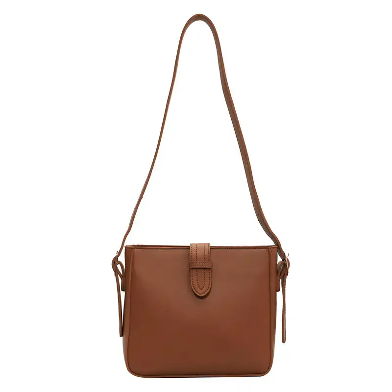 Women's Vintage Brown Bucket Bag Shoulder Crossbody - Image 3