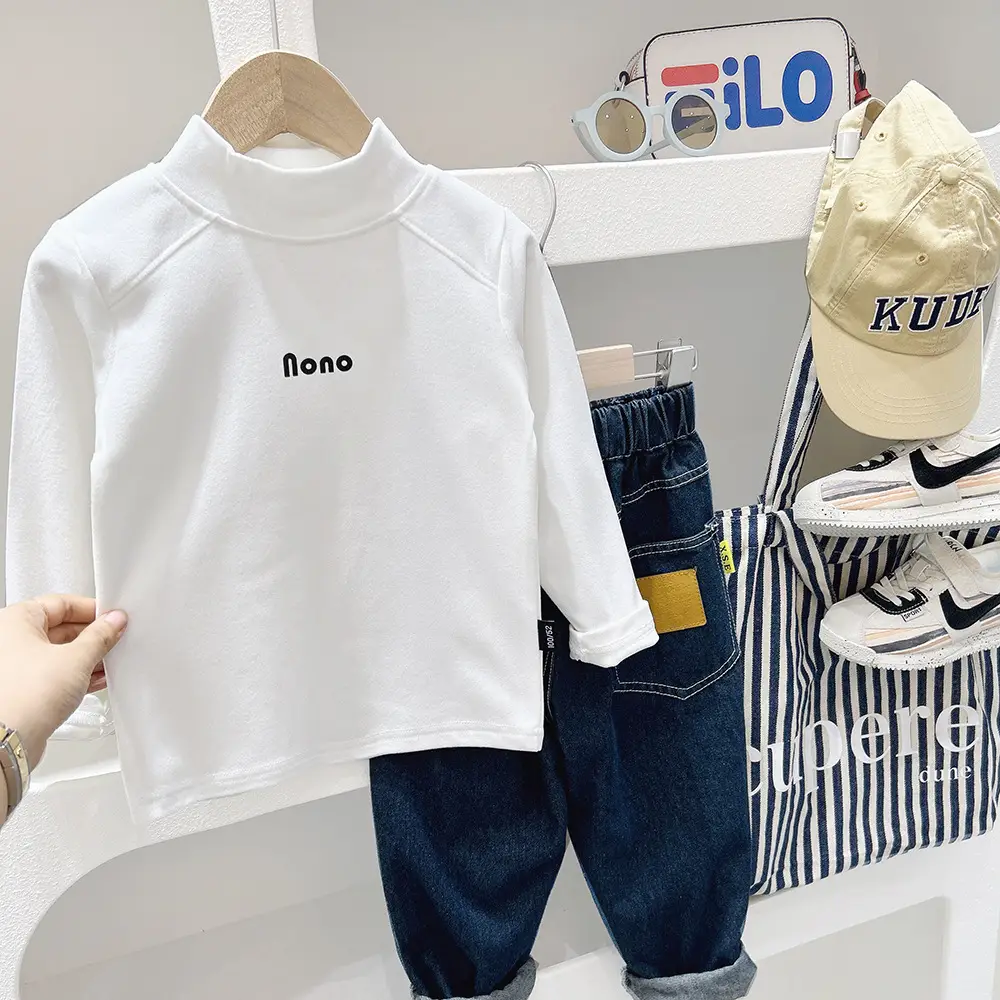 Boys' Black Cotton Sweatshirt Large Winter Base Top - Image 6