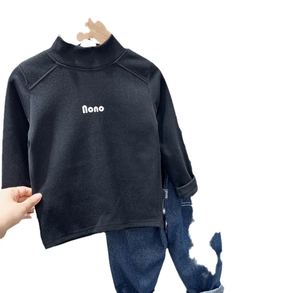 Boys' Black Cotton Sweatshirt Large Winter Base Top - Image 9