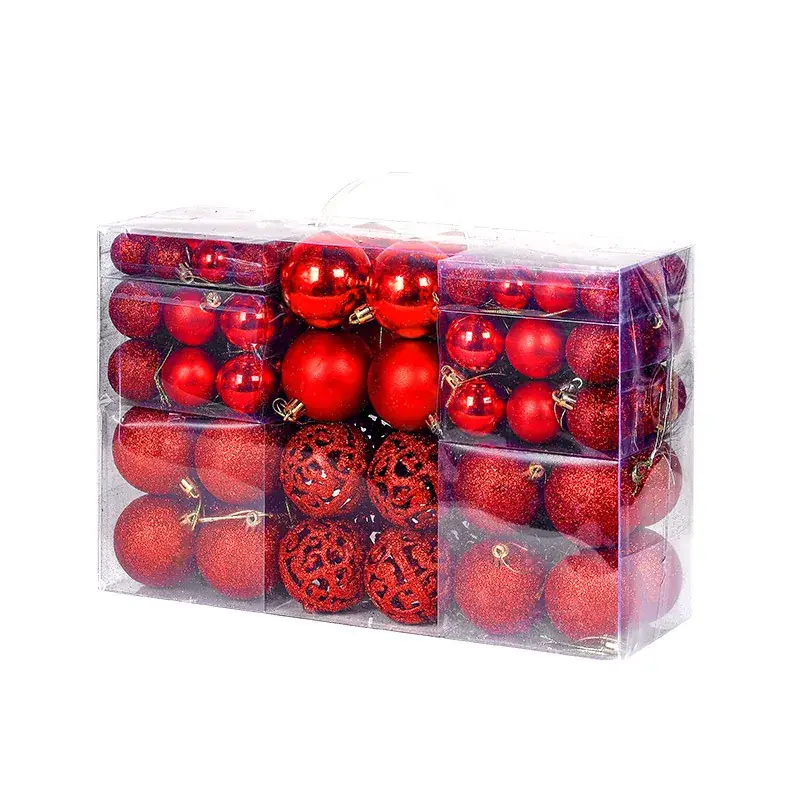 Pink 3/6cm Electroplated Christmas Balls Gift Box